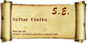 Sifter Etelka névjegykártya